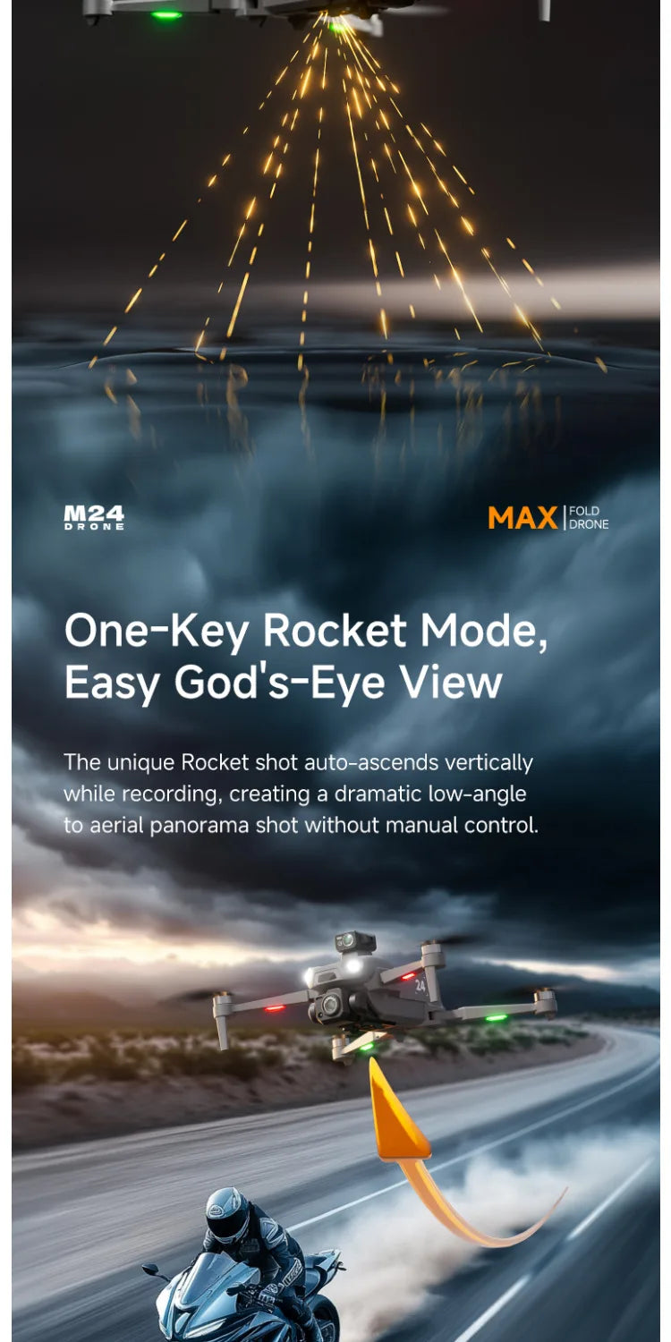 M24 8K GPS Drone with Large Touchscreen-5G Transmission Smart Obstacle Avoidance Auto Return Home Night Flight Tracking Lost Pats