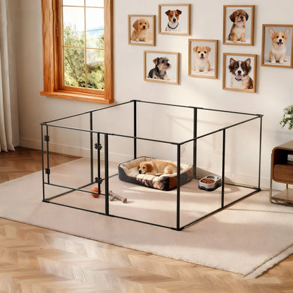 Large Acrylic Indoor Pet Playpen Enclosure Cage Fence Pet Whelping Box Full Visibility
