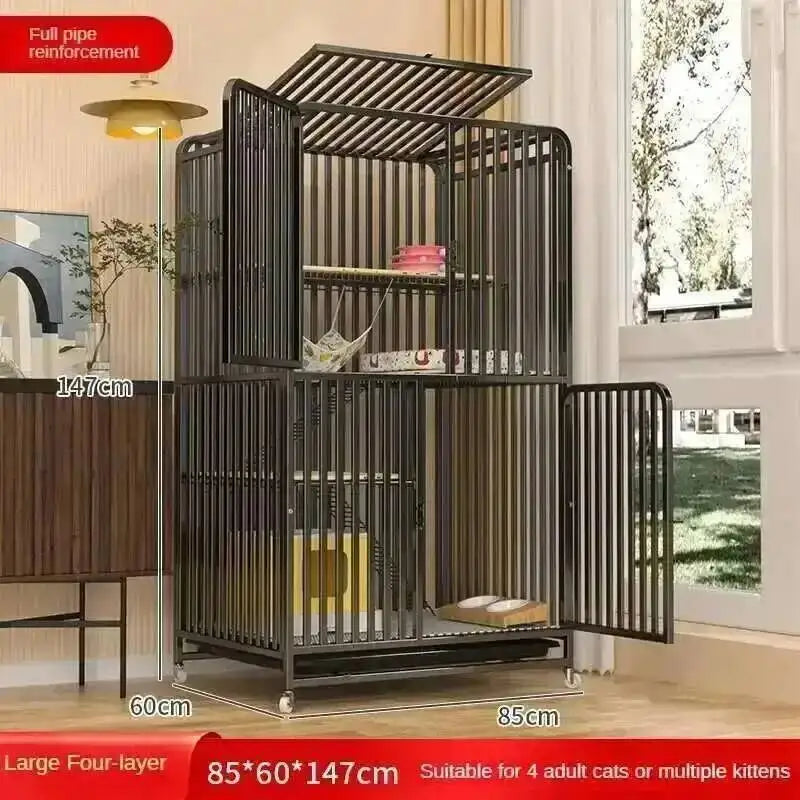Large Activity Modern Iron Square Tube Mesh Cat Cat Cages Creative Pet Villa Luxury Cat Free House Space House Pet Supplies