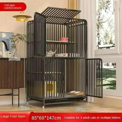 Large Activity Modern Iron Square Tube Mesh Cat Cat Cages Creative Pet Villa Luxury Cat Free House Space House Pet Supplies