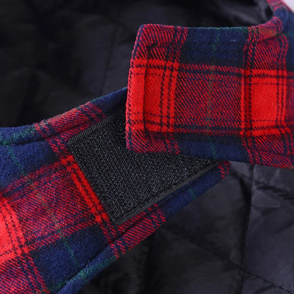Pet Vest Coat Cotton British Plaid Style Winter Warm