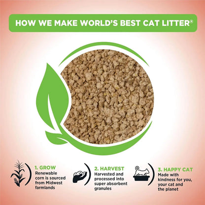 Natural Cat Litter, Quick Clumping & Flushable, 99% Dust Free, Long-Lasting Odor Control for Multiple Cats