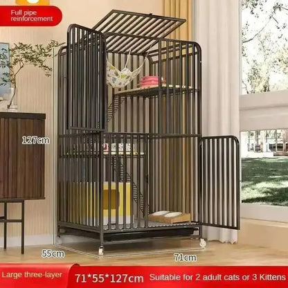 Large Activity Modern Iron Square Tube Mesh Cat Cat Cages Creative Pet Villa Luxury Cat Free House Space House Pet Supplies