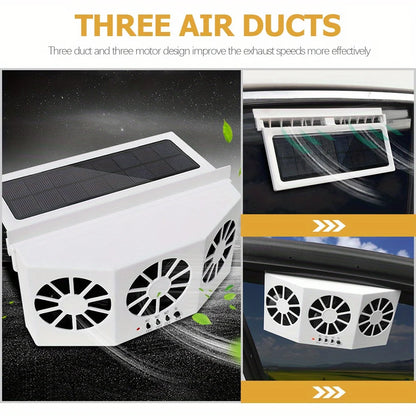 Solar Powered Car Ventilation Fan - Car Fan for Solar Cooling Vent Exhaust Radiator with Air Circulation and Quiet Operation