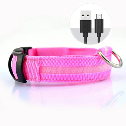 Luminous LED Illuminated collar lights up, flashes, and glows. Collar is comfortable, lightweight, skin-friendly, and stylish. The glowing, flashing, or luminous light makes your pet visible at night or in bad weather conditi