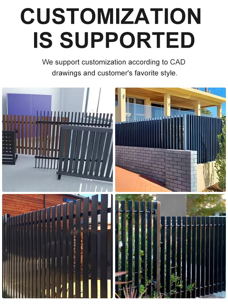 Vertical Aluminum Powder Coated Metal Fence/Panel with Slat Surface