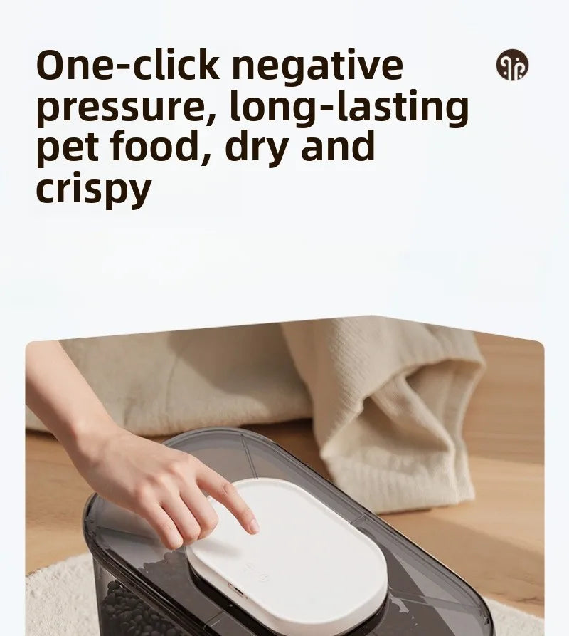 Intelligent Pet Food Container Vacuum 10L Easy Clean Cat Food Storage Moisture-proof and Insect-proof Pet Products Supplies