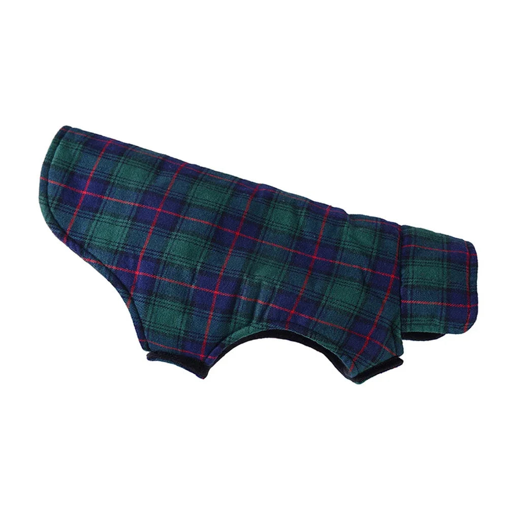 Pet Vest Coat Cotton British Plaid Style Winter Warm