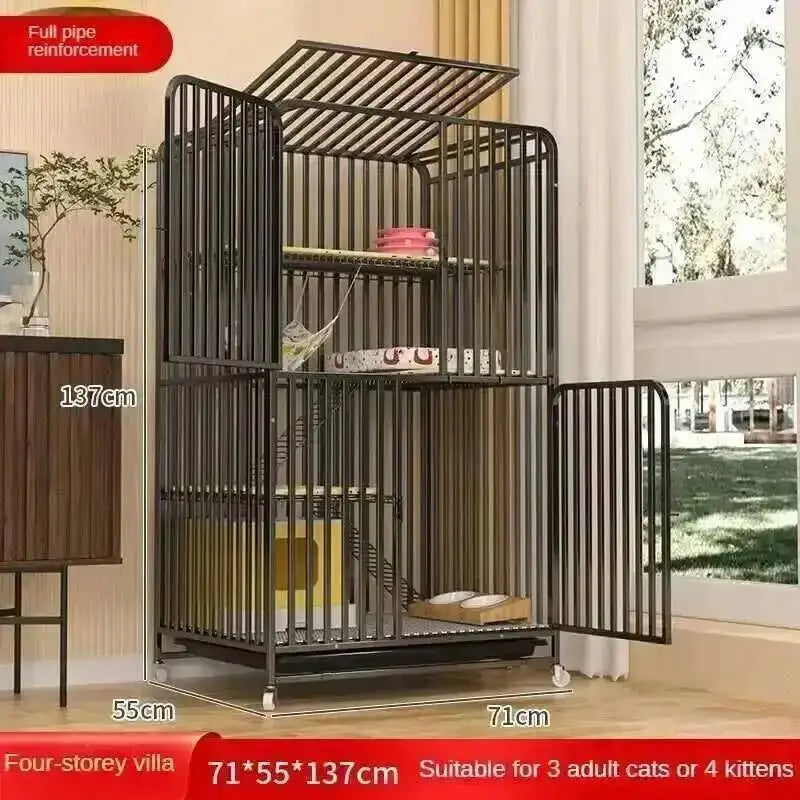 Large Activity Modern Iron Square Tube Mesh Cat Cat Cages Creative Pet Villa Luxury Cat Free House Space House Pet Supplies