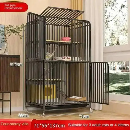 Large Activity Modern Iron Square Tube Mesh Cat Cat Cages Creative Pet Villa Luxury Cat Free House Space House Pet Supplies