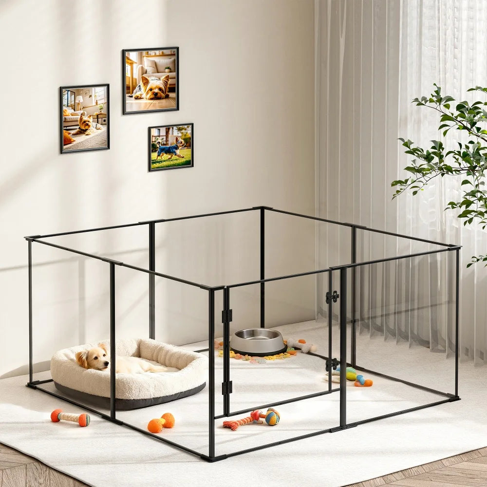 Large Acrylic Indoor Pet Playpen Enclosure Cage Fence Pet Whelping Box Full Visibility