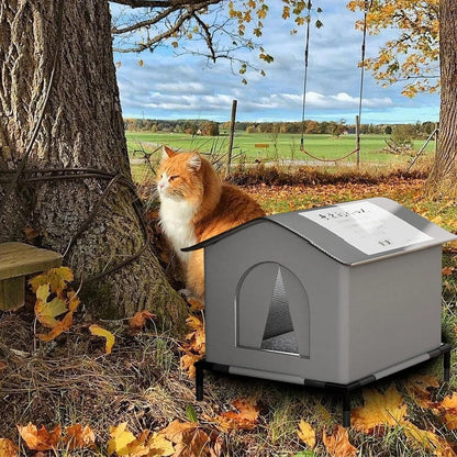 Stray Cat Houses with Mat Waterproof Shelter