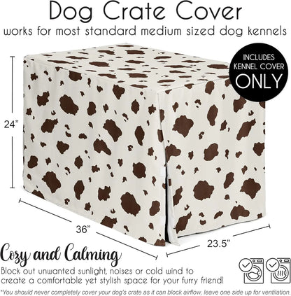 36in. Medium Dog Crate Cover (Western Cow Print) Pet Cage, Kennel Covers (Southern, Charm, Country, South, Wild West) Create a comfortable and cozy space for your four-legged friend with a protective fabric that securely cove
