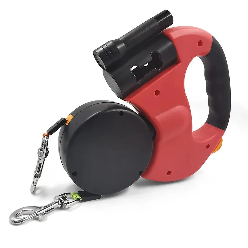 3m Retractable Dog Leash For Small Dogs Reflective Dual Pet Leash Lead 360 Swivel No Tangle Double Dog Walking Leash With Lights