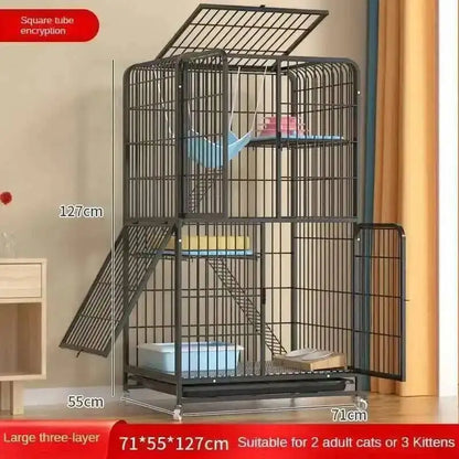 Large Activity Modern Iron Square Tube Mesh Cat Cat Cages Creative Pet Villa Luxury Cat Free House Space House Pet Supplies