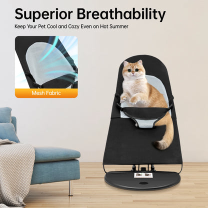 Pet Rocker Bed Foldable Chair Adjustable Height Breathable Stainless Steel Bracket
