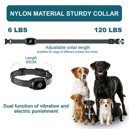 Automatic Anti Barking Dog Collar, Rechargeable Sound and Vibration Training Collar for Dog