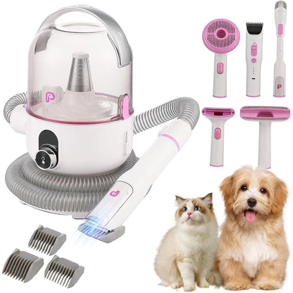 Pet Grooming Kit with 2L Vacuum Suction 99% Pet Hair, Professional Quiet Dog Grooming Vacuum Kit with 5 Grooming Tools For Pets