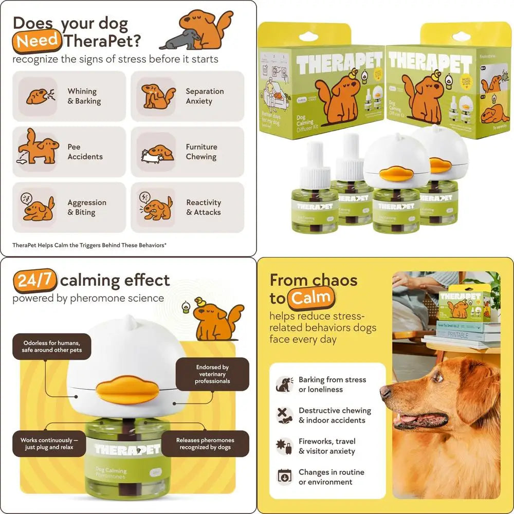 120-Day Dog Calming Diffusers - Pheromone Kits for Stress Relief, Behavior Issues, Anxiety, and Chewing