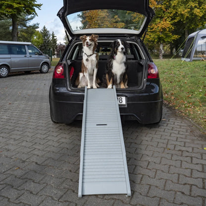 Folding Portable Pet Stair Ramp Non-Slip Rug Surface Dog SUV & Truck Ramp Pet Ramp Stairs for Medium & Large Dogs Get Into A Car
artificial turf is recommended.
4. Foldable with Handle: The foldable car ramp for dogs easily f