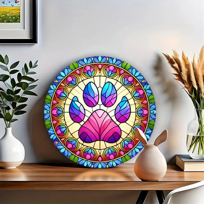 Charming Animal Paw Print Aluminum Sign - Unique Indoor & Outdoor Art for Home Décor, Perfect Gift for Friends