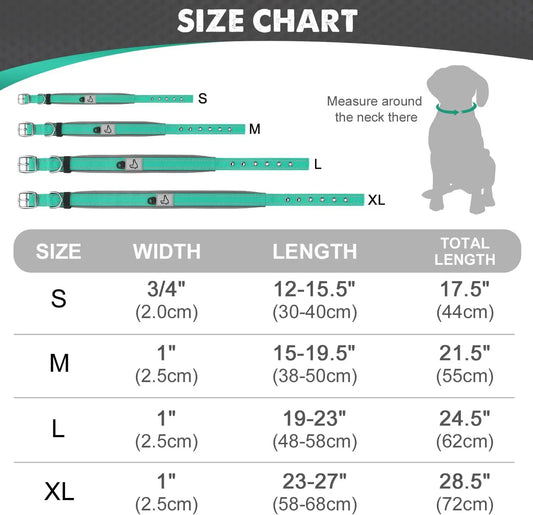 Padded Adjustable Reflective Wide Heavy Duty Nylon Neoprene Collars for small medium large Dogs  
D-Ring and Tag Loop - can be used to attach a leash and is tough enough to provide peace of mind no matter how hard your dog li