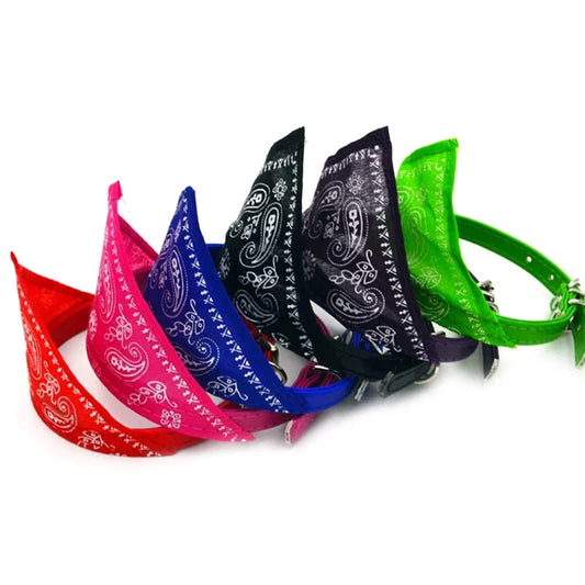Adjustable bandana printed triangle scarf collar for cat and dog 100% brand new and high quality.

Material: cloth
Color as shown
Size: S code: width 1.0cm, neck circumference 20-28cm  M code: Bandwidth 1.5cm, neck circumfere