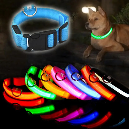 Luminous LED Illuminated collar lights up, flashes, and glows. Collar is comfortable, lightweight, skin-friendly, and stylish. The glowing, flashing, or luminous light makes your pet visible at night or in bad weather conditi