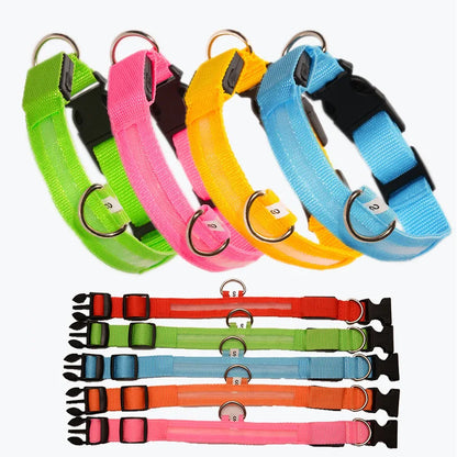 Luminous LED Illuminated collar lights up, flashes, and glows. Collar is comfortable, lightweight, skin-friendly, and stylish. The glowing, flashing, or luminous light makes your pet visible at night or in bad weather conditi