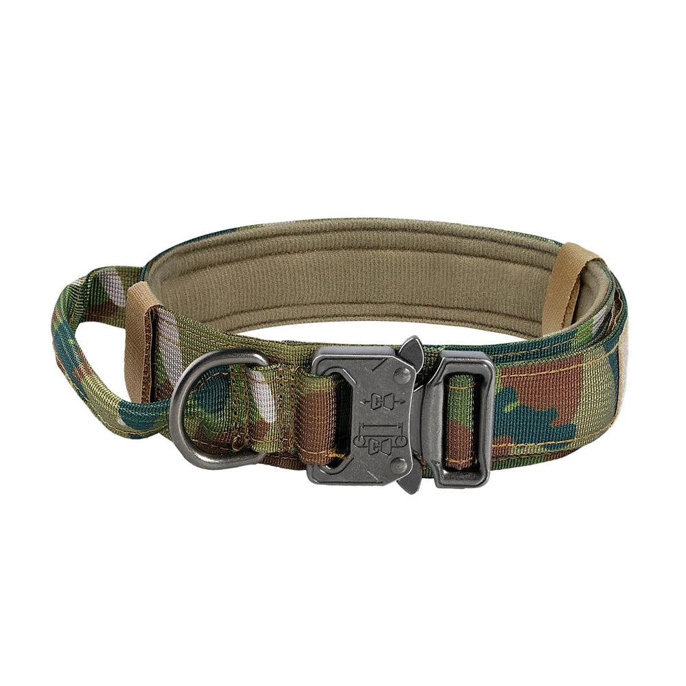Dog Training Collar Adjustable Tactical Dog Collar and Leash Set Control Handle Pet Lead Collar for Medium and Large Dogs
