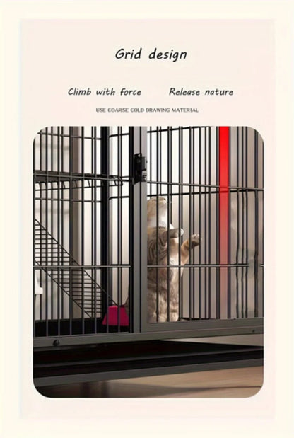 Black Square Tube Dog Cage Extra Large Free Space Pet Cat House Indoor Cat Houses For Small And Medium-Sized Cat Households