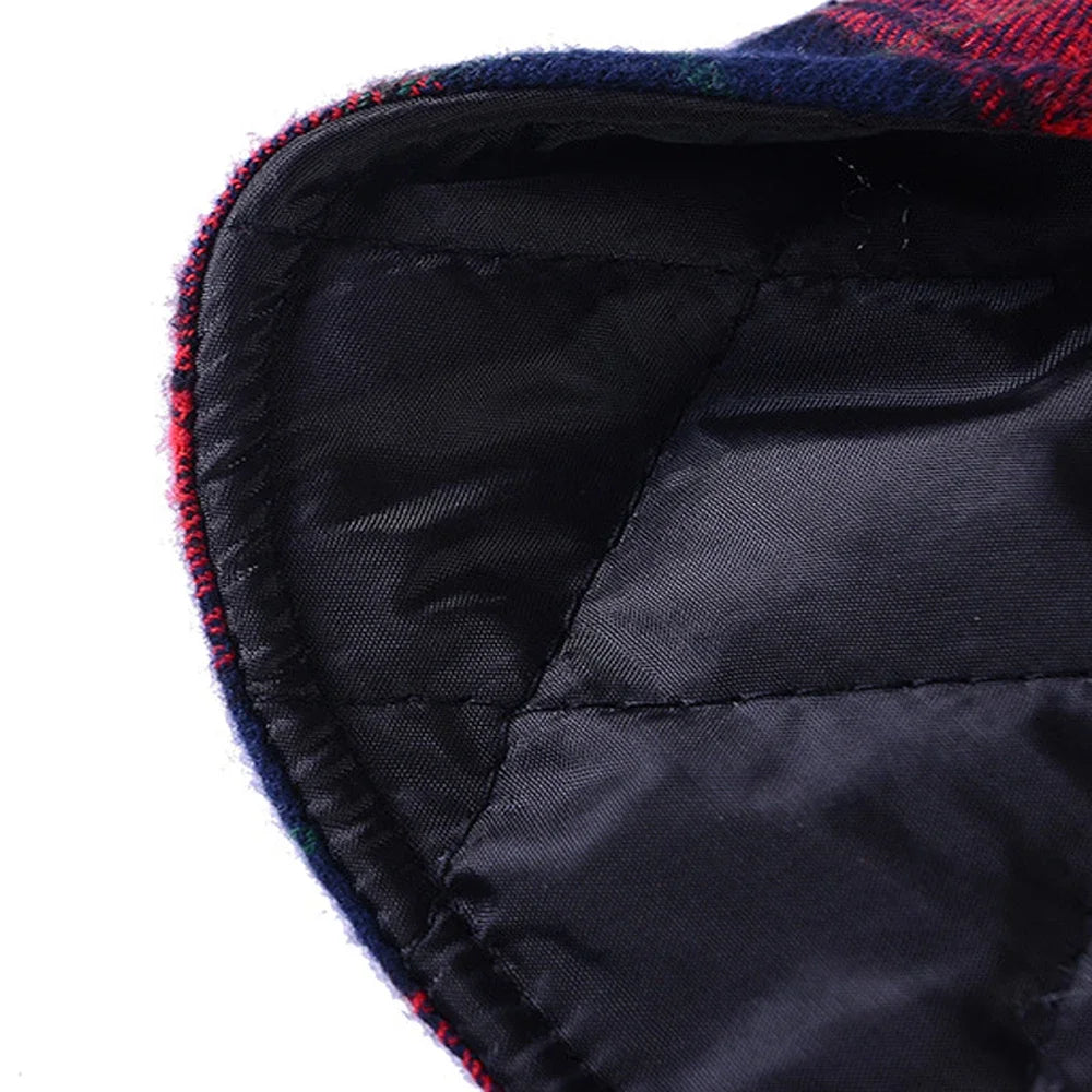 Pet Vest Coat Cotton British Plaid Style Winter Warm