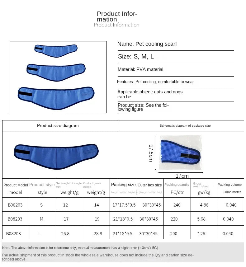 Ice Bandana Cooling Triangle Scarf Collar for Pets