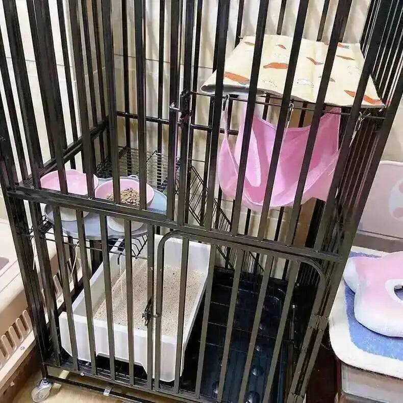 Large Activity Modern Iron Square Tube Mesh Cat Cat Cages Creative Pet Villa Luxury Cat Free House Space House Pet Supplies