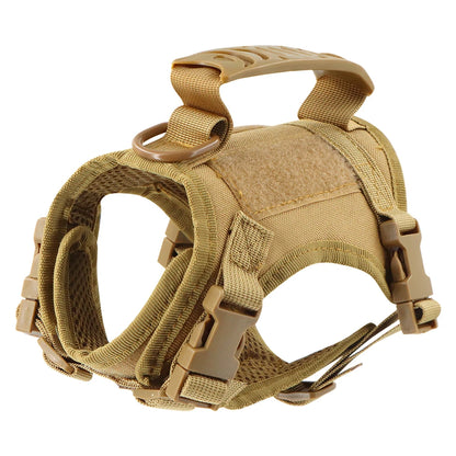Small Pet Adjustable Military Tactical Harness Vest Leash Set for Walking and Training