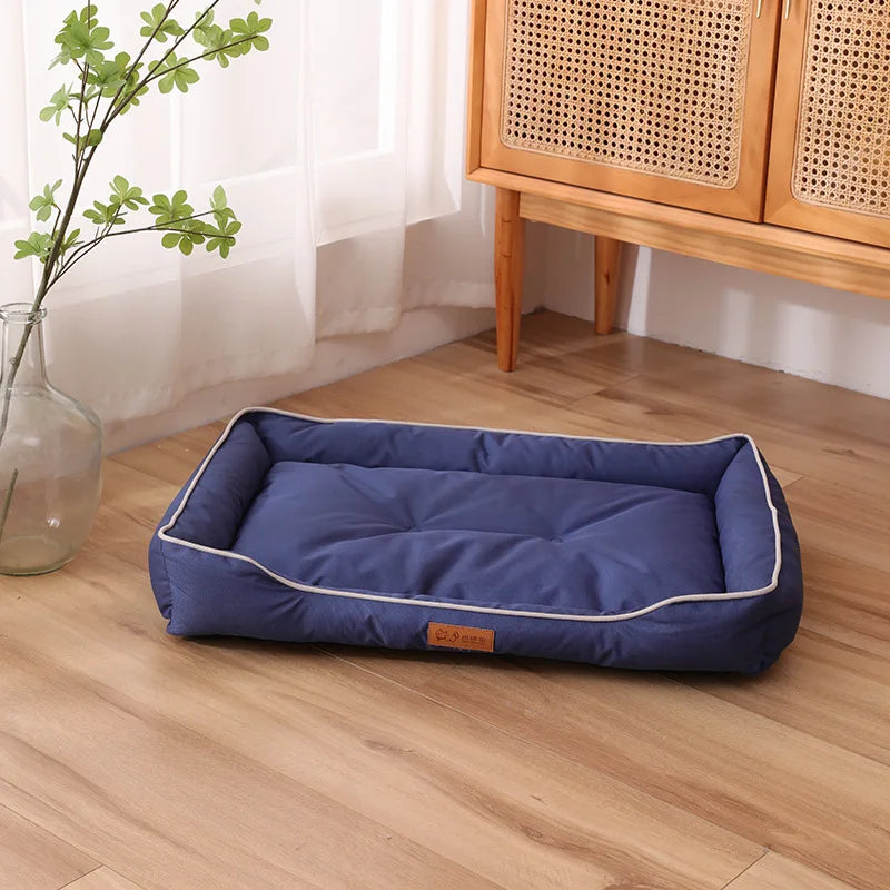 Four Season Square Dog Bed for Large Dog Mattress Bite-resistant Cat Bed Soft Thickened Dog Bed Waterproof Sofa Pet House Removable Pad