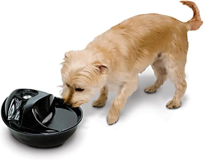 White Ceramic Pet Water Fountain with Raindrop Design, 60 oz Capacity for Fresh Circulating Drinking Water