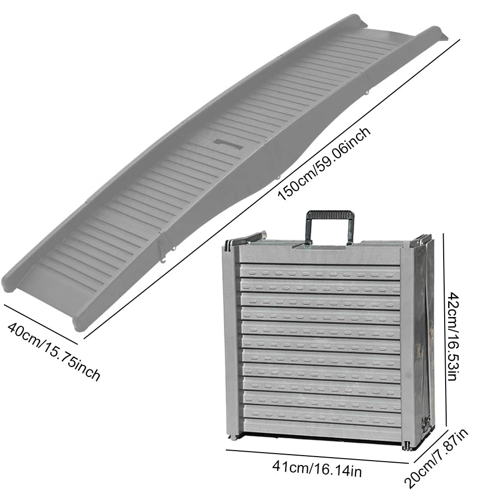 Folding Portable Pet Stair Ramp Non-Slip Rug Surface Dog SUV & Truck Ramp Pet Ramp Stairs for Medium & Large Dogs Get Into A Car
artificial turf is recommended.
4. Foldable with Handle: The foldable car ramp for dogs easily f