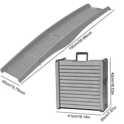 Folding Portable Pet Stair Ramp Non-Slip Rug Surface Dog SUV & Truck Ramp Pet Ramp Stairs for Medium & Large Dogs Get Into A Car
artificial turf is recommended.
4. Foldable with Handle: The foldable car ramp for dogs easily f