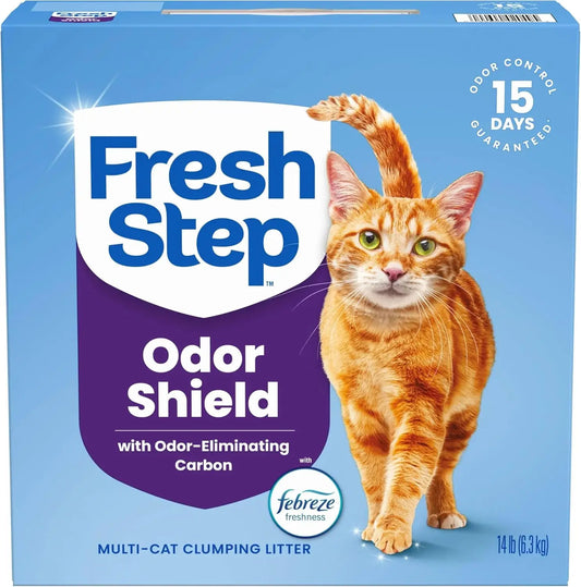 Clumping Cat Litter for Multi-Cat Homes, Long-Lasting Odor Control with Activated Charcoal, Low Dust Formula, 14 lb