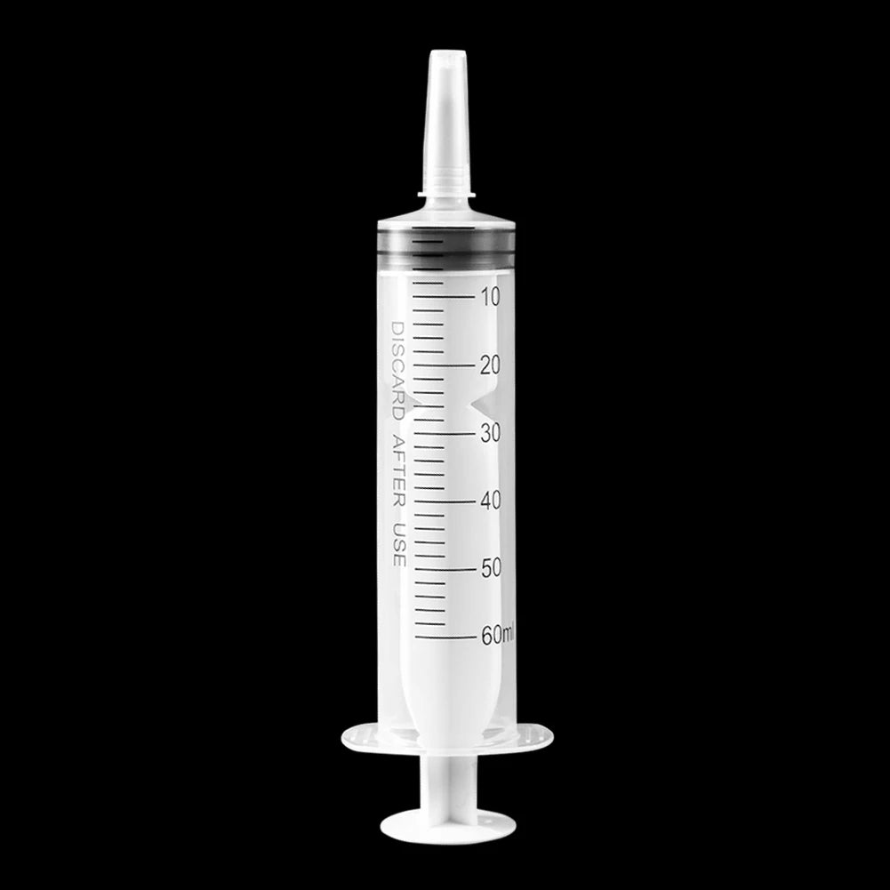 60/100ml Measuring Syringe Reusable Plastic Nutrient Filling Syringe Without Needle Syringe Glue Pet Feeding Needle Kitchen Tool