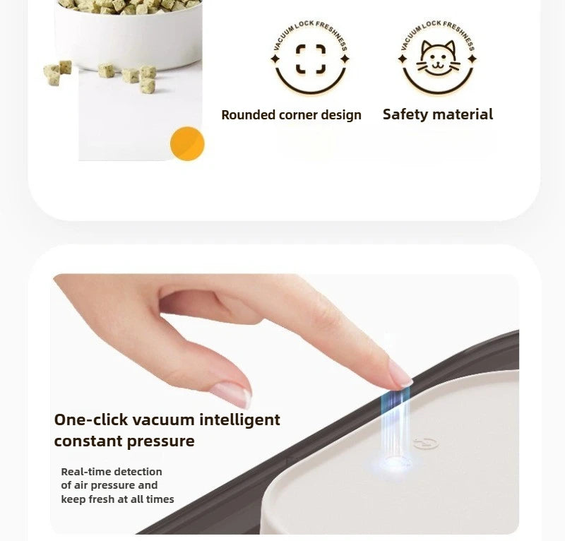 Intelligent Pet Food Container Vacuum 10L Easy Clean Cat Food Storage Moisture-proof and Insect-proof Pet Products Supplies