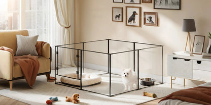 Large Acrylic Indoor Pet Playpen Enclosure Cage Fence Pet Whelping Box Full Visibility
