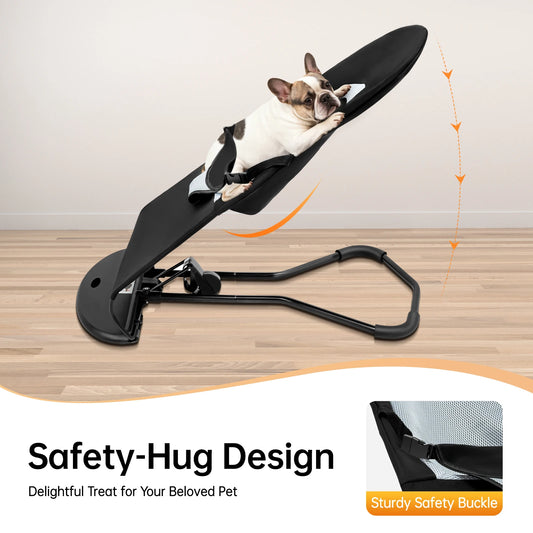 Pet Rocker Bed Foldable Chair Adjustable Height Breathable Stainless Steel Bracket