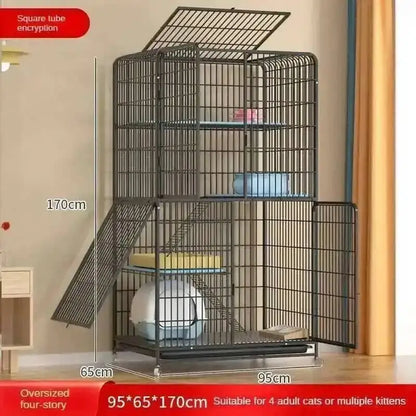 Large Activity Modern Iron Square Tube Mesh Cat Cat Cages Creative Pet Villa Luxury Cat Free House Space House Pet Supplies