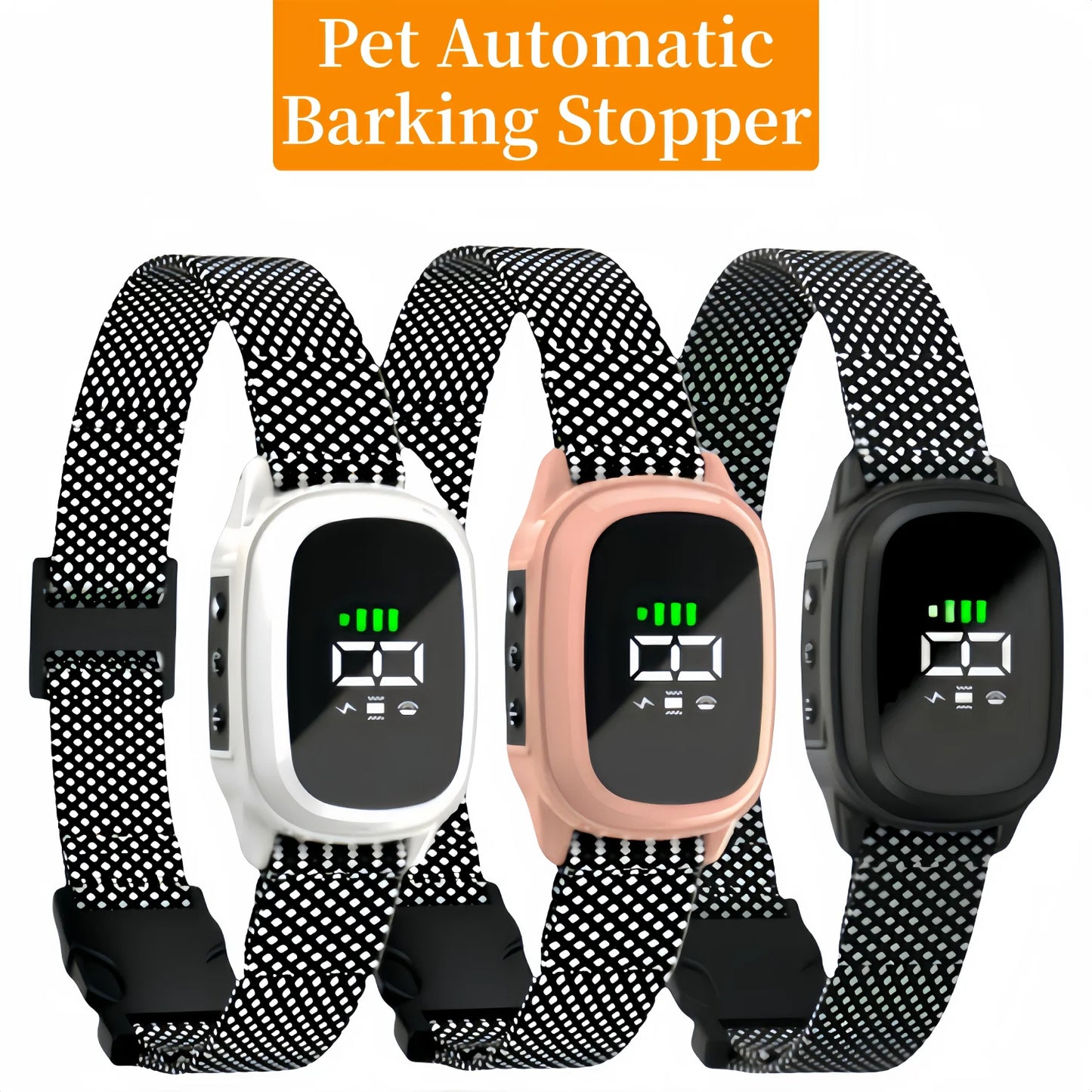 Automatic Anti Barking Dog Collar, Rechargeable Sound and Vibration Training Collar for Dog