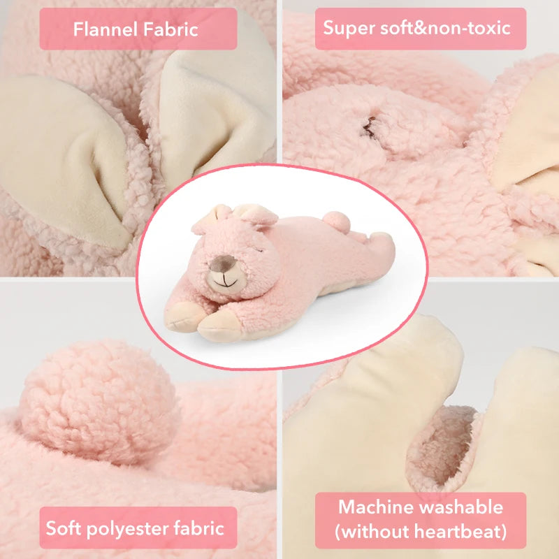 Rabbit Design Heartbeat Stuffed Animal Behavioral Sleep Aid Comforting