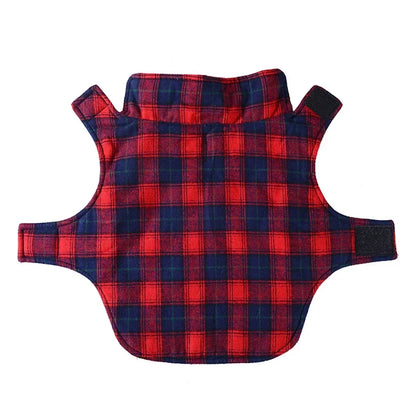Pet Vest Coat Cotton British Plaid Style Winter Warm
