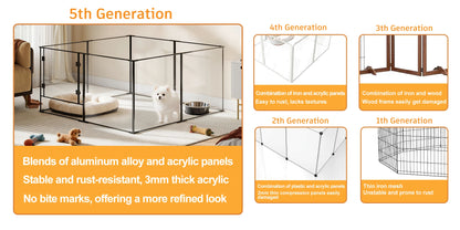 Large Acrylic Indoor Pet Playpen Enclosure Cage Fence Pet Whelping Box Full Visibility