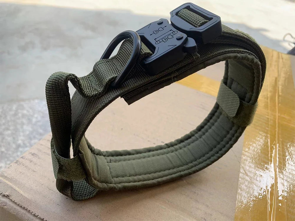 Dog Training Collar Adjustable Tactical Dog Collar and Leash Set Control Handle Pet Lead Collar for Medium and Large Dogs
